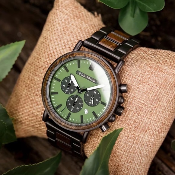 Luxury Verawood Chronograph Military Quartz Watch - Picture 3 of 16
